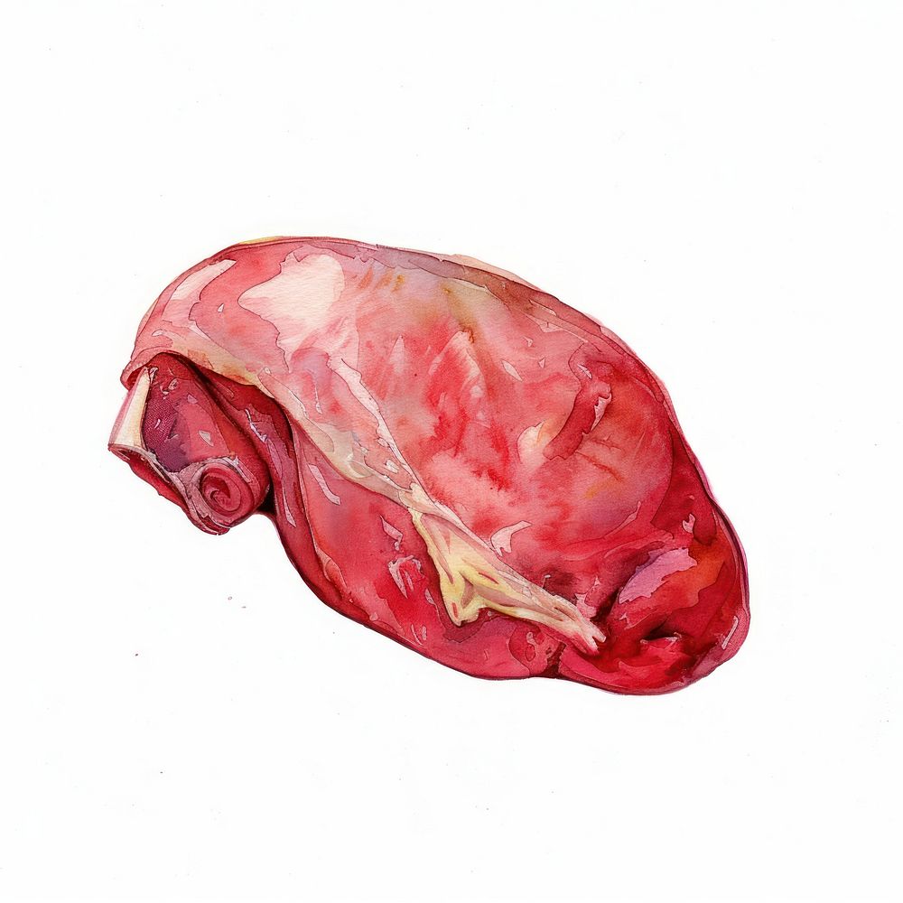 An isolated raw duck thigh food illustration watercolor.