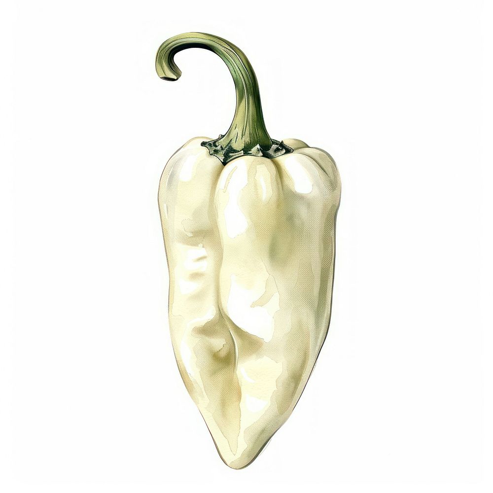 An isolated fresh white pepper food illustration vegetable.