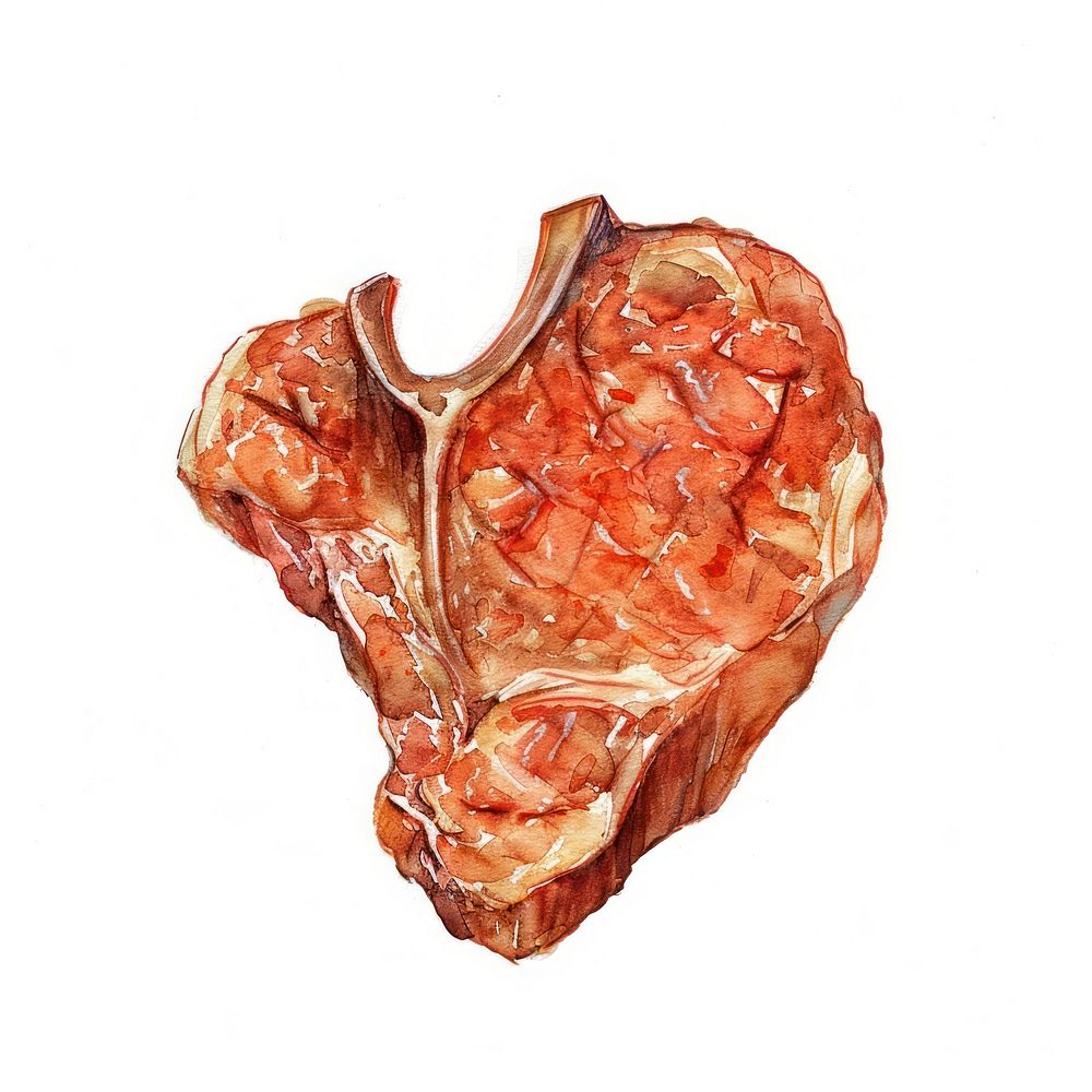 An isolated Lamb steak food illustration watercolor.