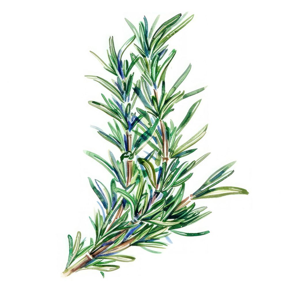 An isolated fresh rosemary illustration vibrant herbal.