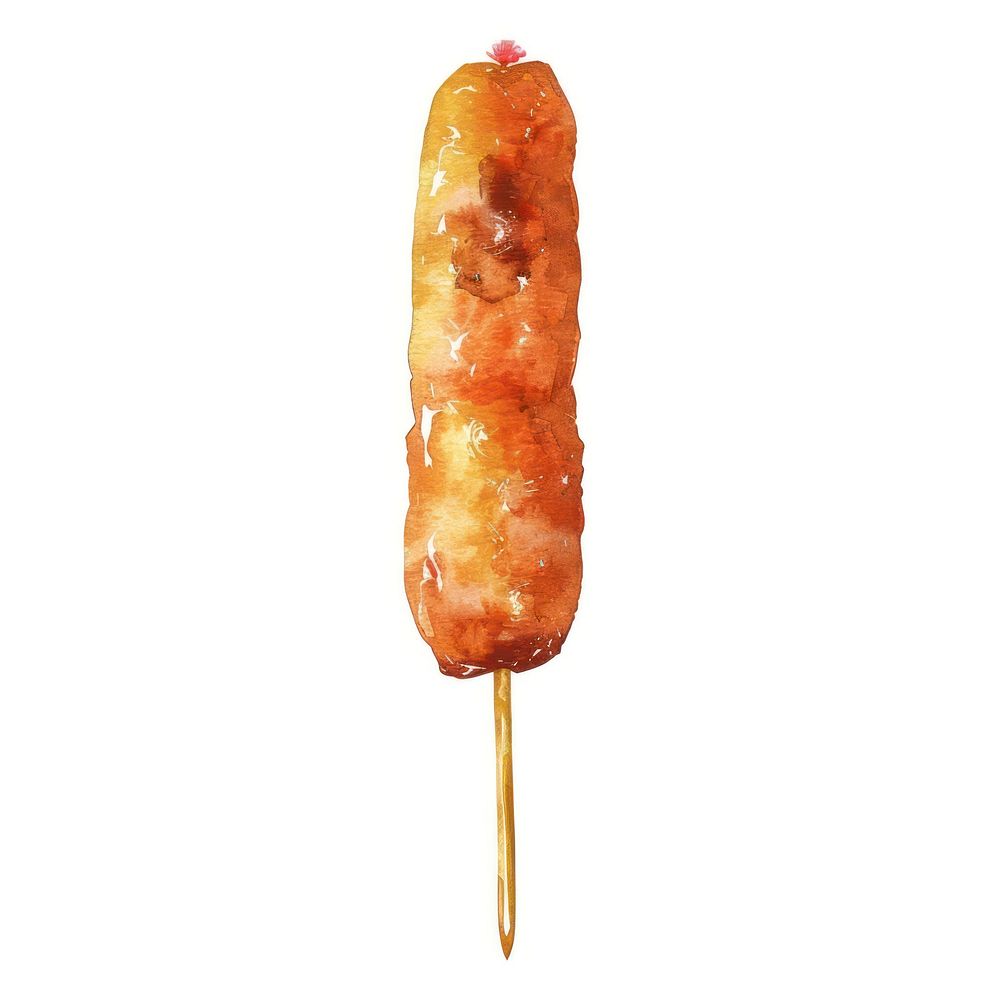 An isolated Japanese oden stick food illustration watercolor.