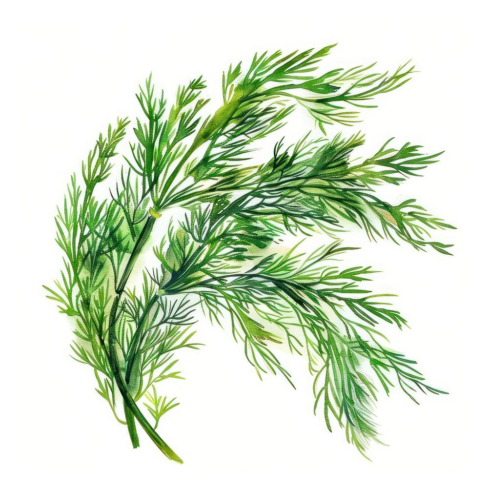 An isolated fresh dry dill illustration ingredient plant.