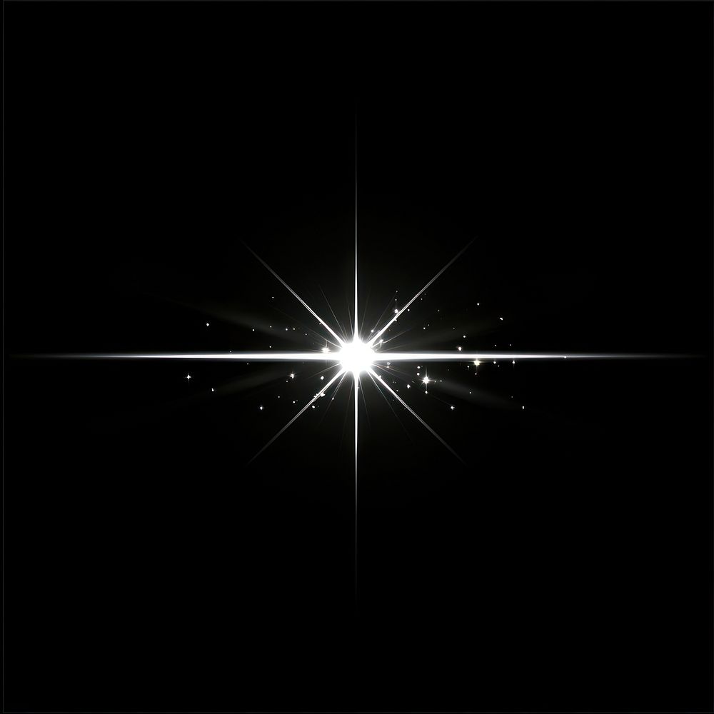 An isolated white blink light effect background black black background.