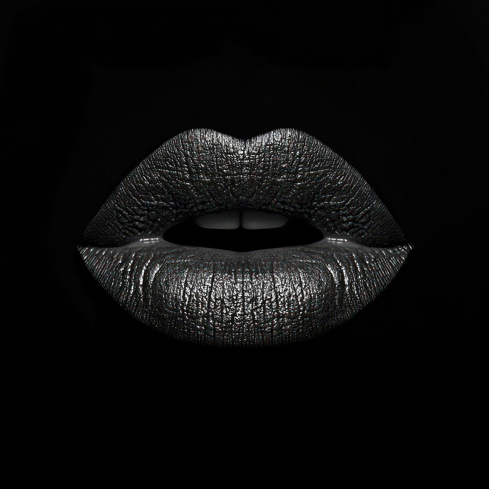 An isolated black and white lipstick background texture black background.