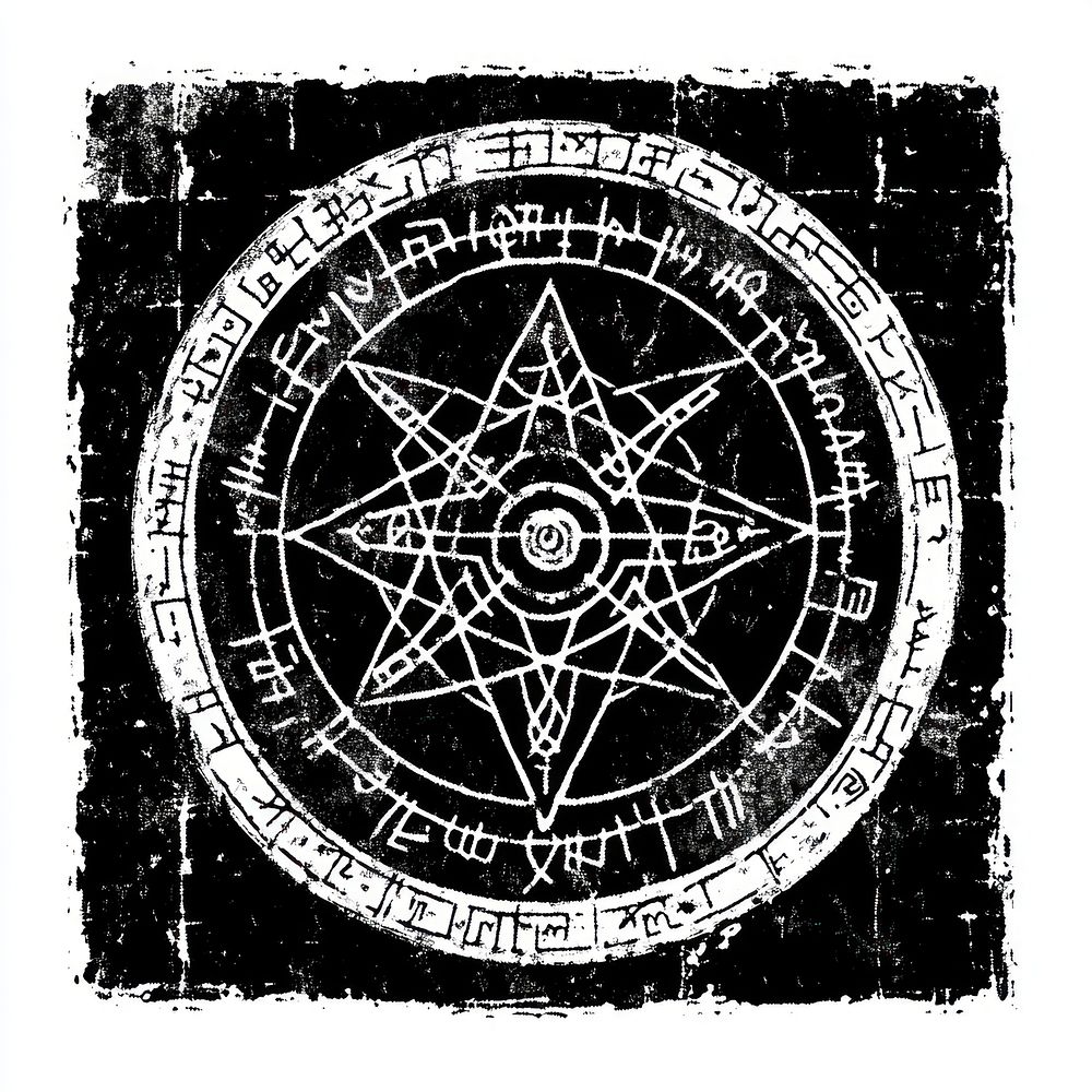 Runes illustration esoteric blackboard.