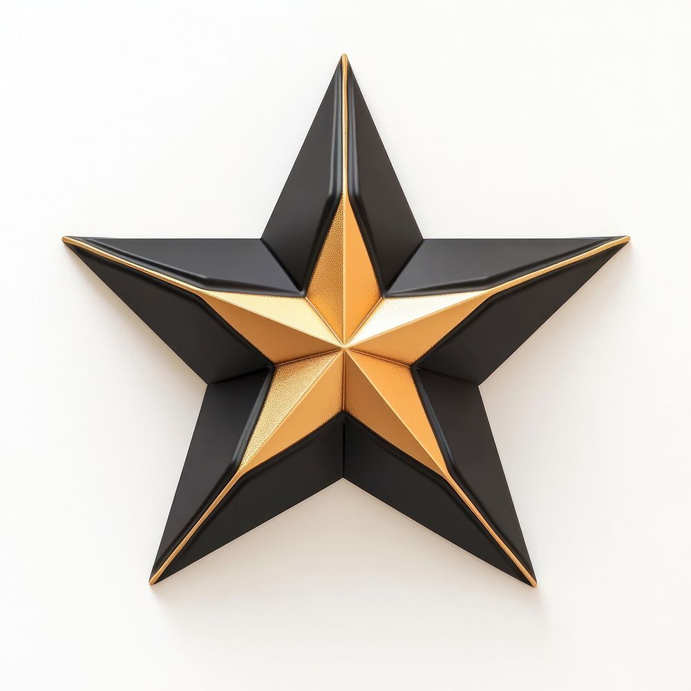 Black-Gold Star illustration symbol design.