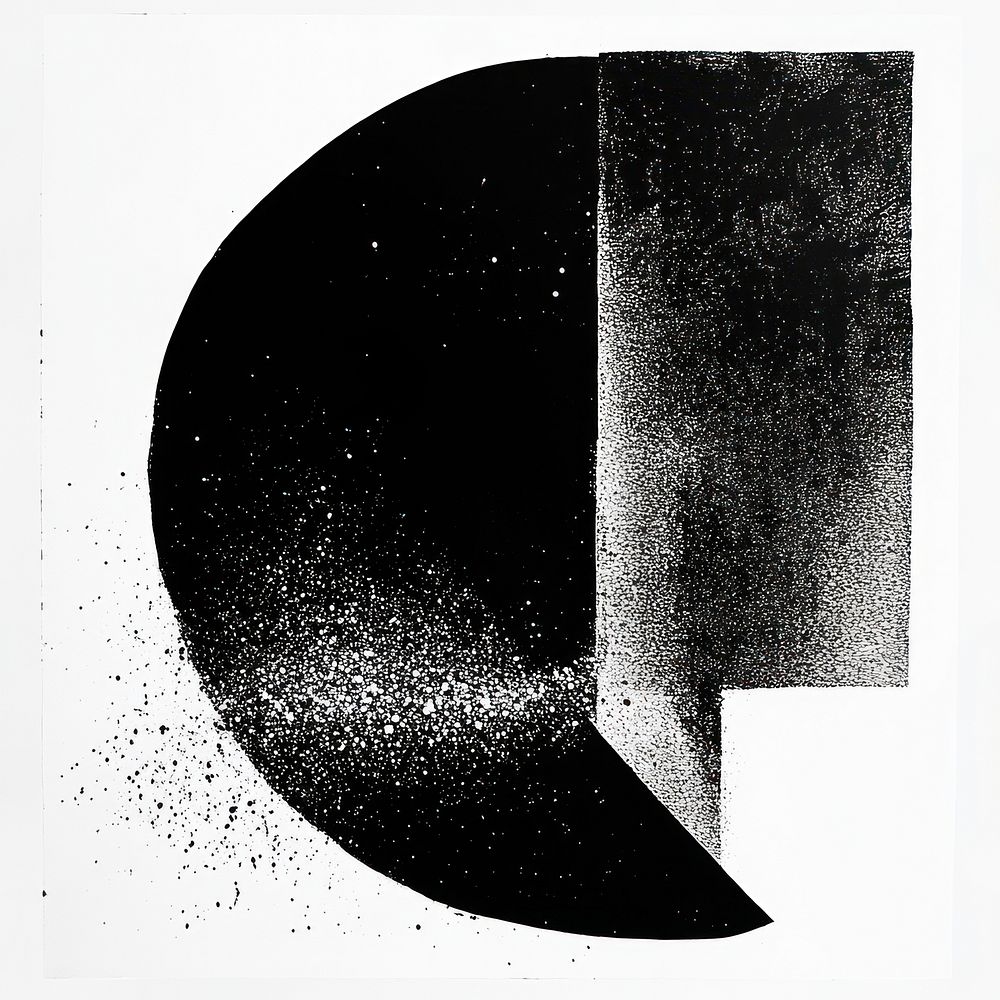 Silkscreen illustration of a shape texture shapes design.