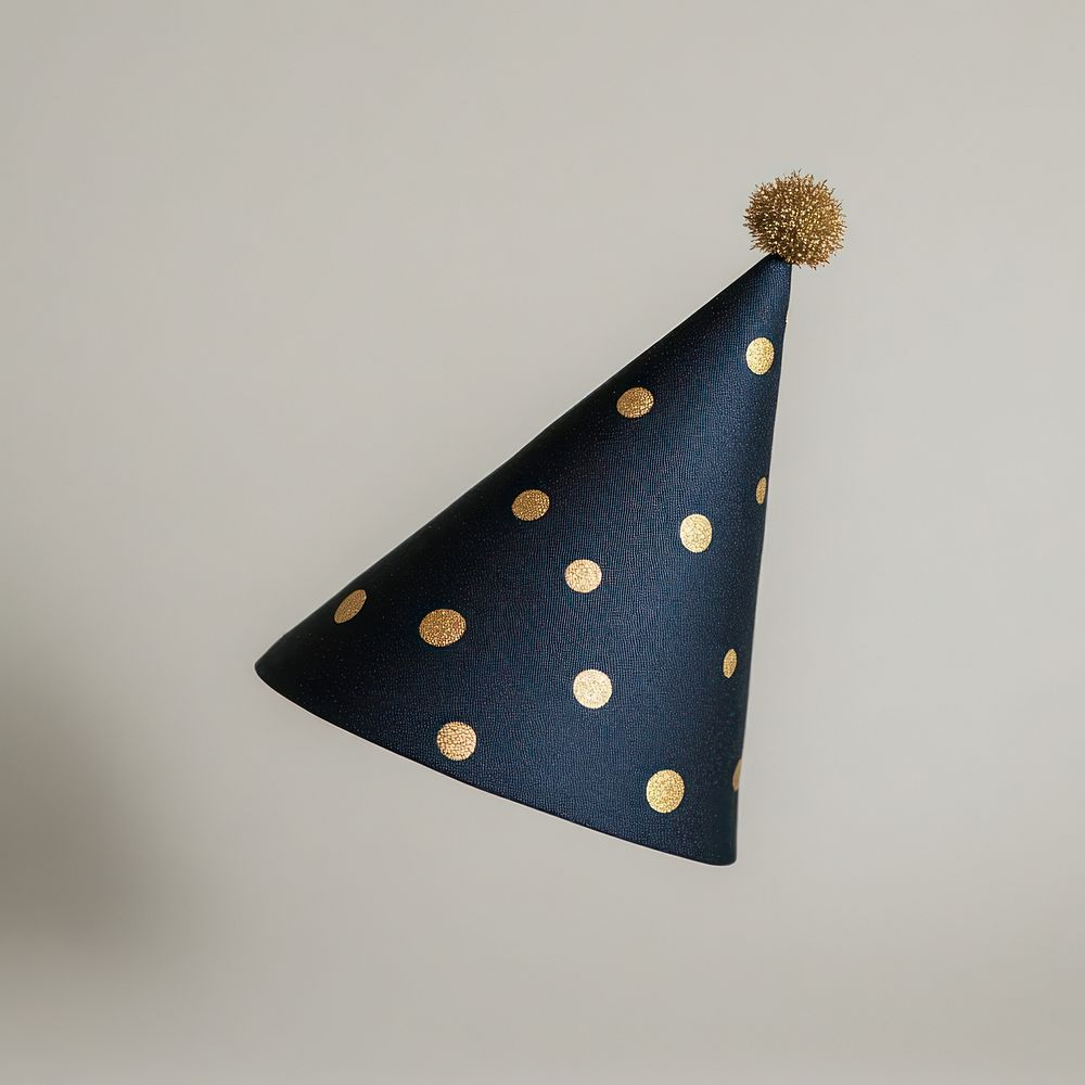 Party hat elegant polka gold.