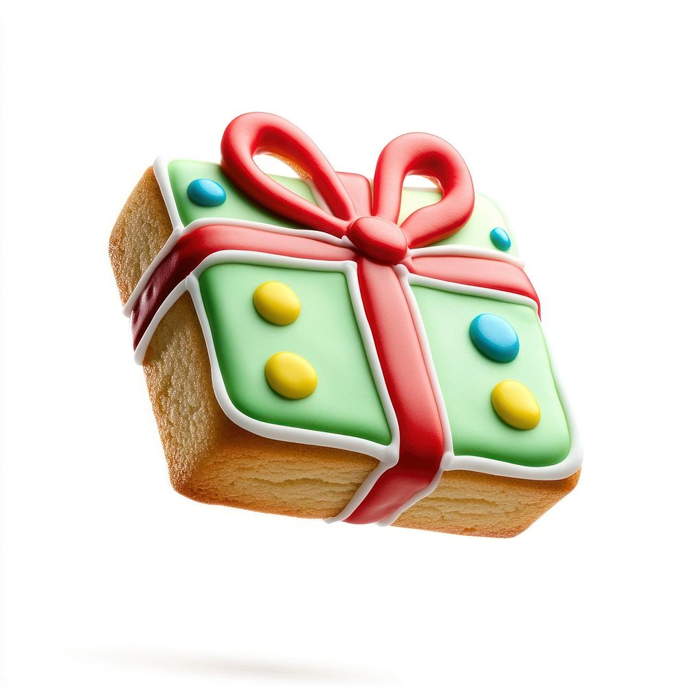 Present Box Cookie icing colorful dessert.