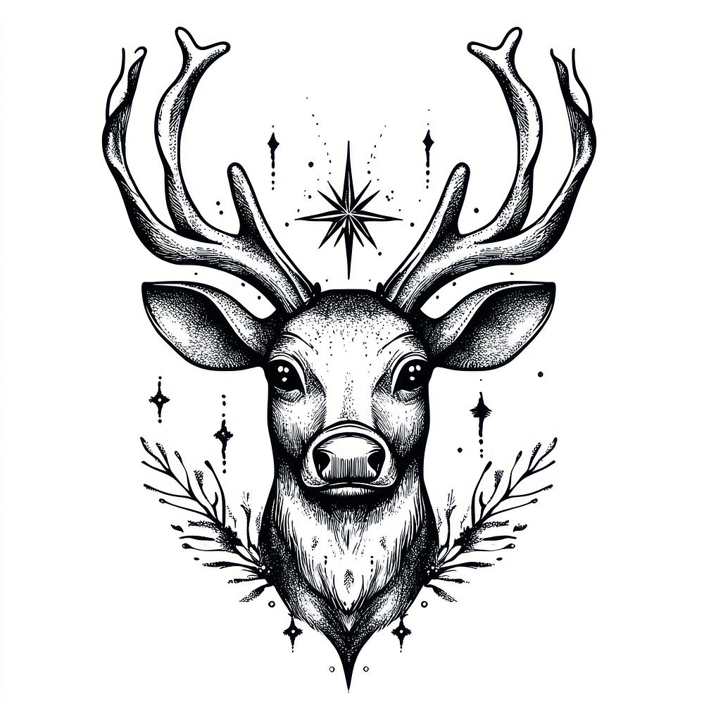 Deer art illustration wildlife.