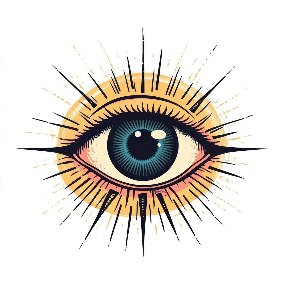 An eye illustration design colors.