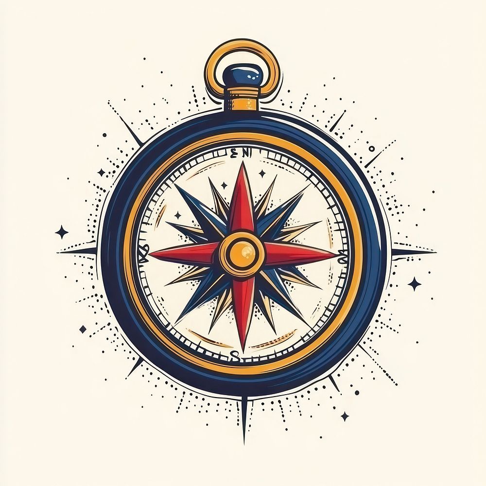 Compass illustration vintage design.