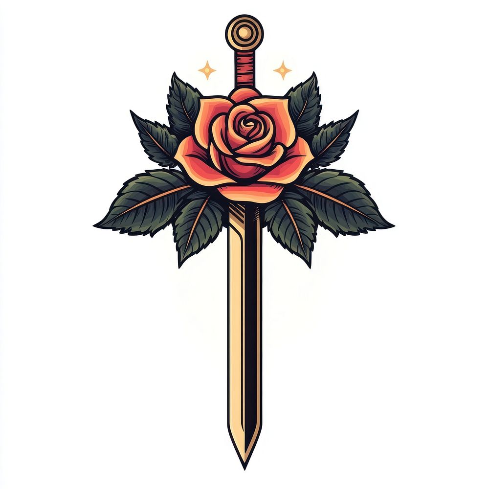 Sword rose illustration weapon.