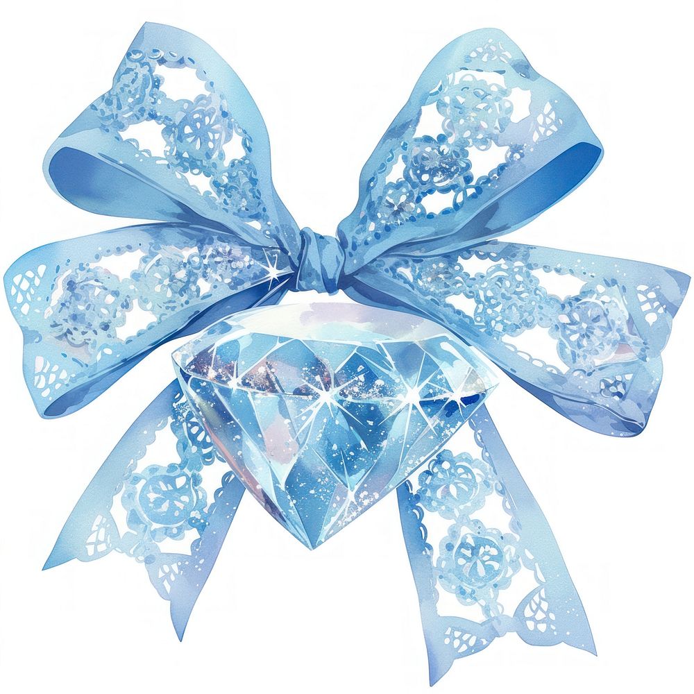 A diamond sparkling ribbon blue.