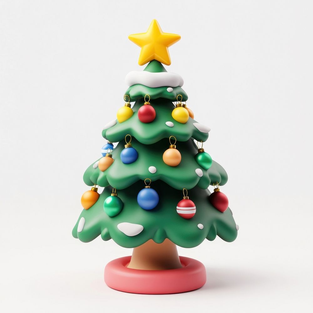 Christmas tree with ornaments christmas illustration decoration.