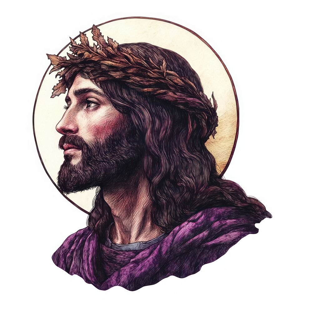 Fullbody jesus art illustration portrait.