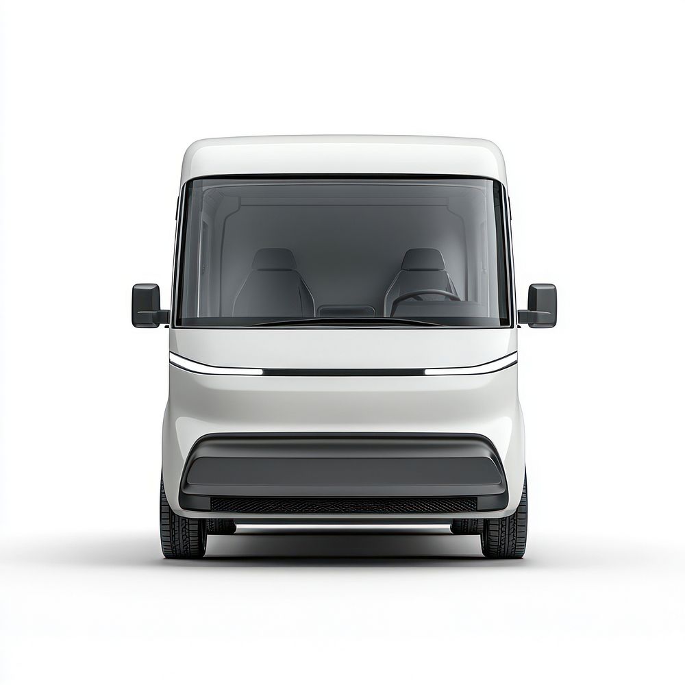 White concept delivery van transportation vehicle modern.