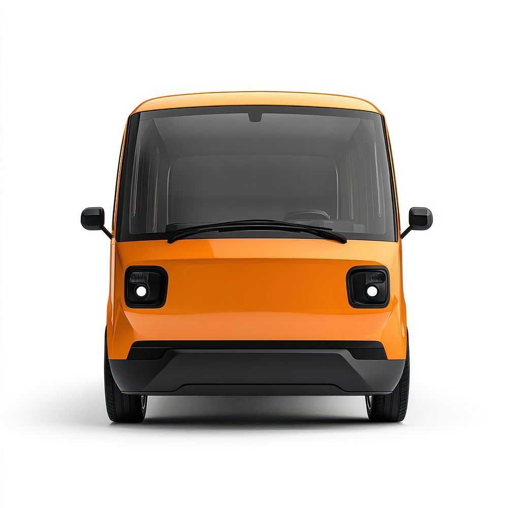 Orange concept delivery van automobile vehicle modern.