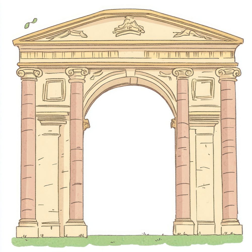 Semicircular Roman arch architecture classical design.