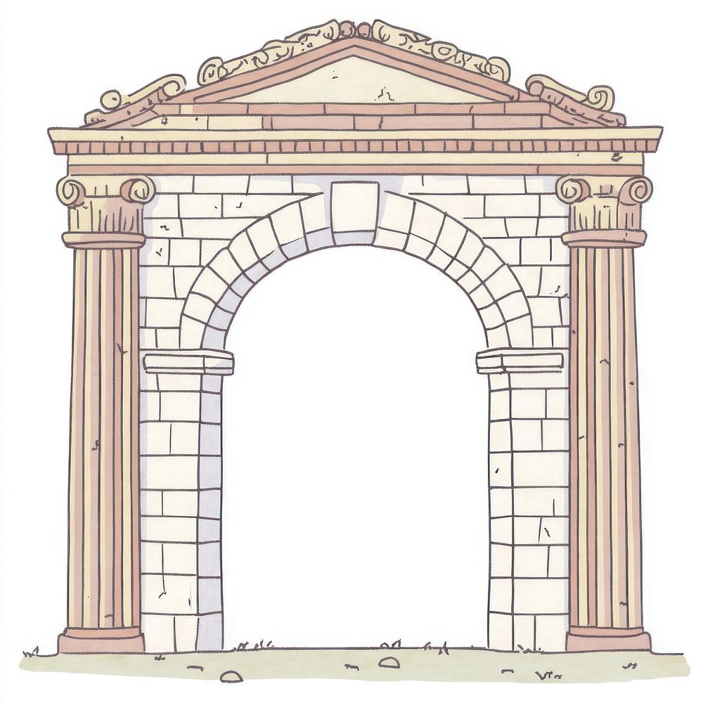 Semicircular Roman arch architecture classical columns.