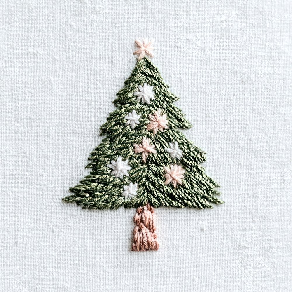 Christmas tree embroidery handmade craft.