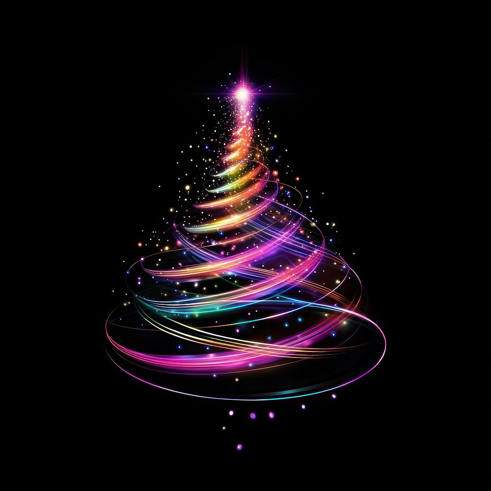 Christmas tree made of light lights illustration christmas.