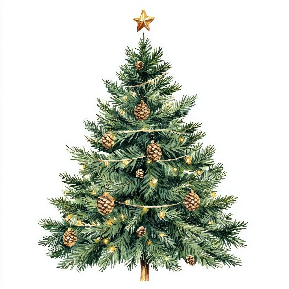 Green christmas tree illustration decoration pine.