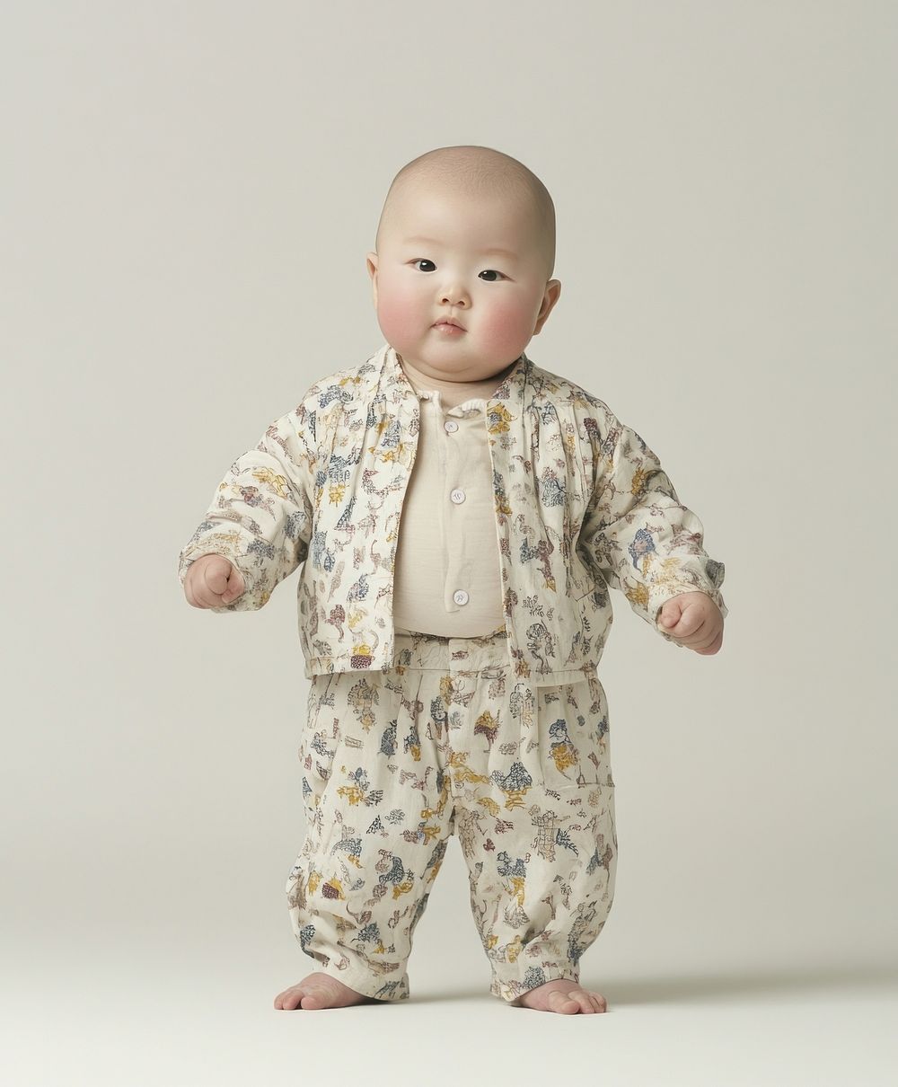 Asian baby clothing innocence patterned.