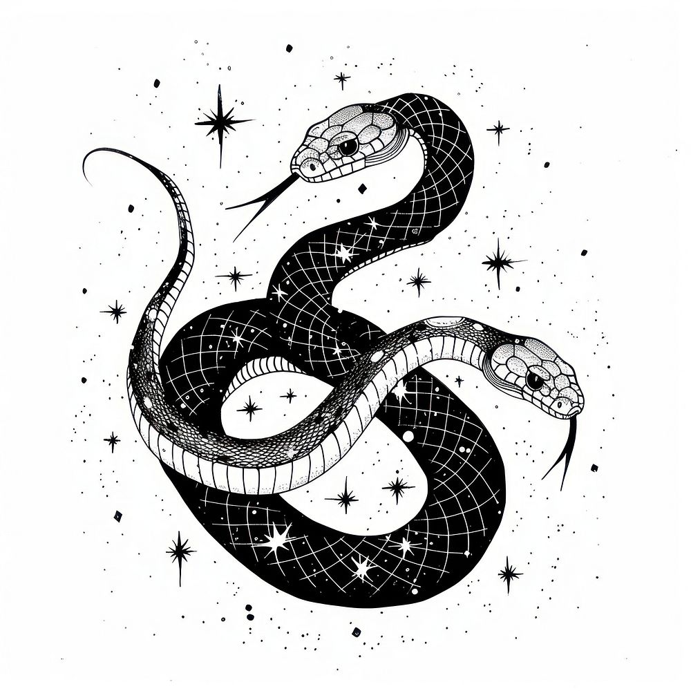 Snake illustration background celestial.