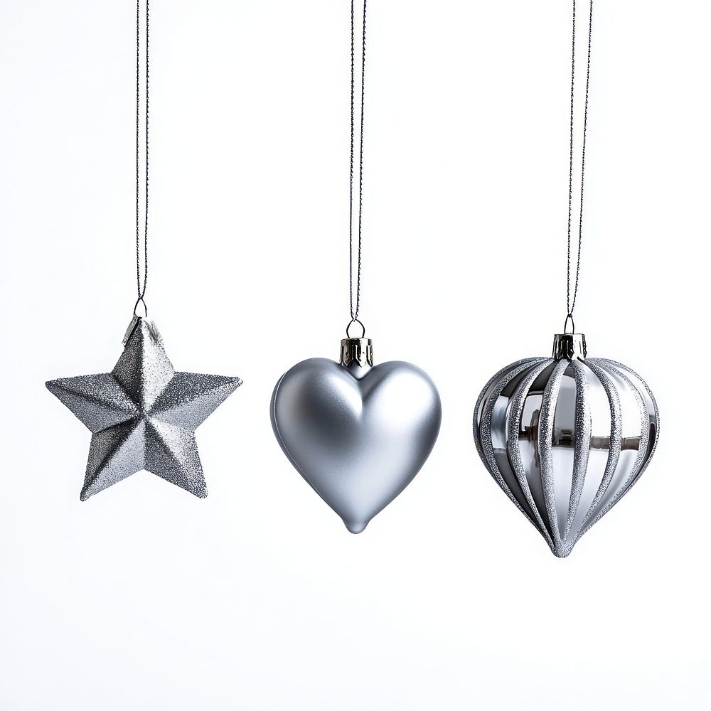 Christmas hanging silver accessories.