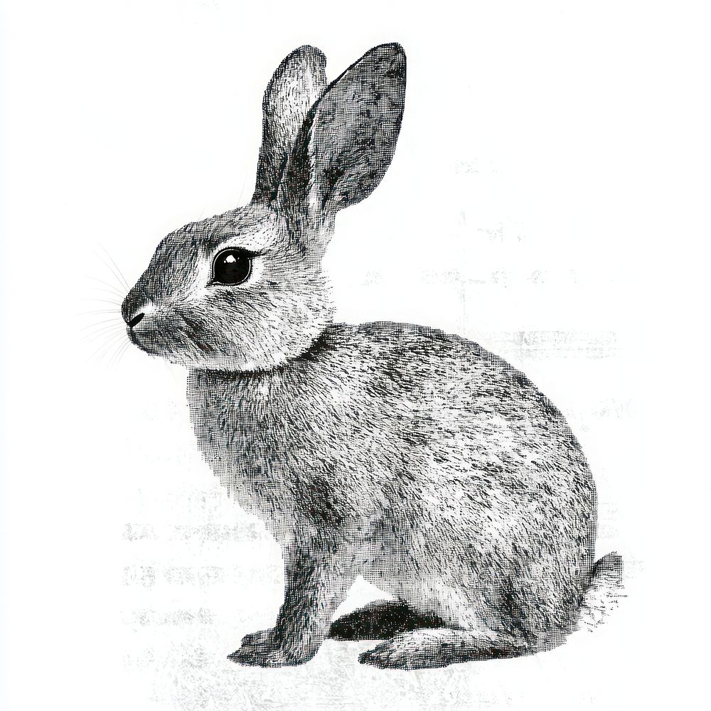 Rabbit retro photocopy stipple effect | Free Photo Illustration - rawpixel