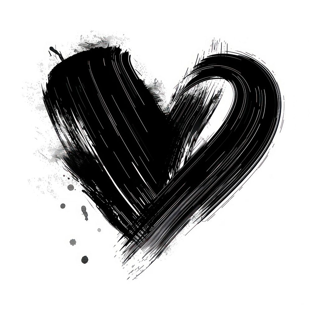 Heart black text ink.