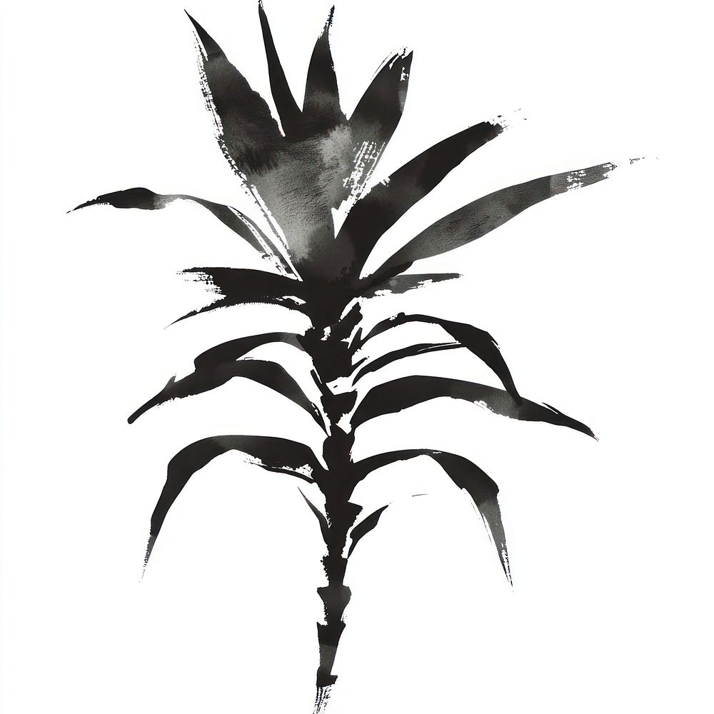 Pineapple plant brush black.