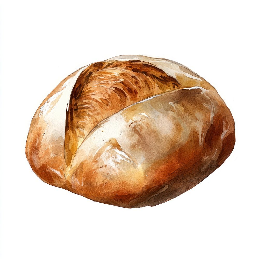 Rey bread illustration watercolor food.