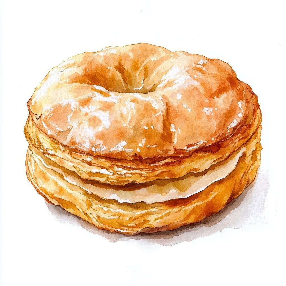 Biscuit pastry dessert illustration watercolor.