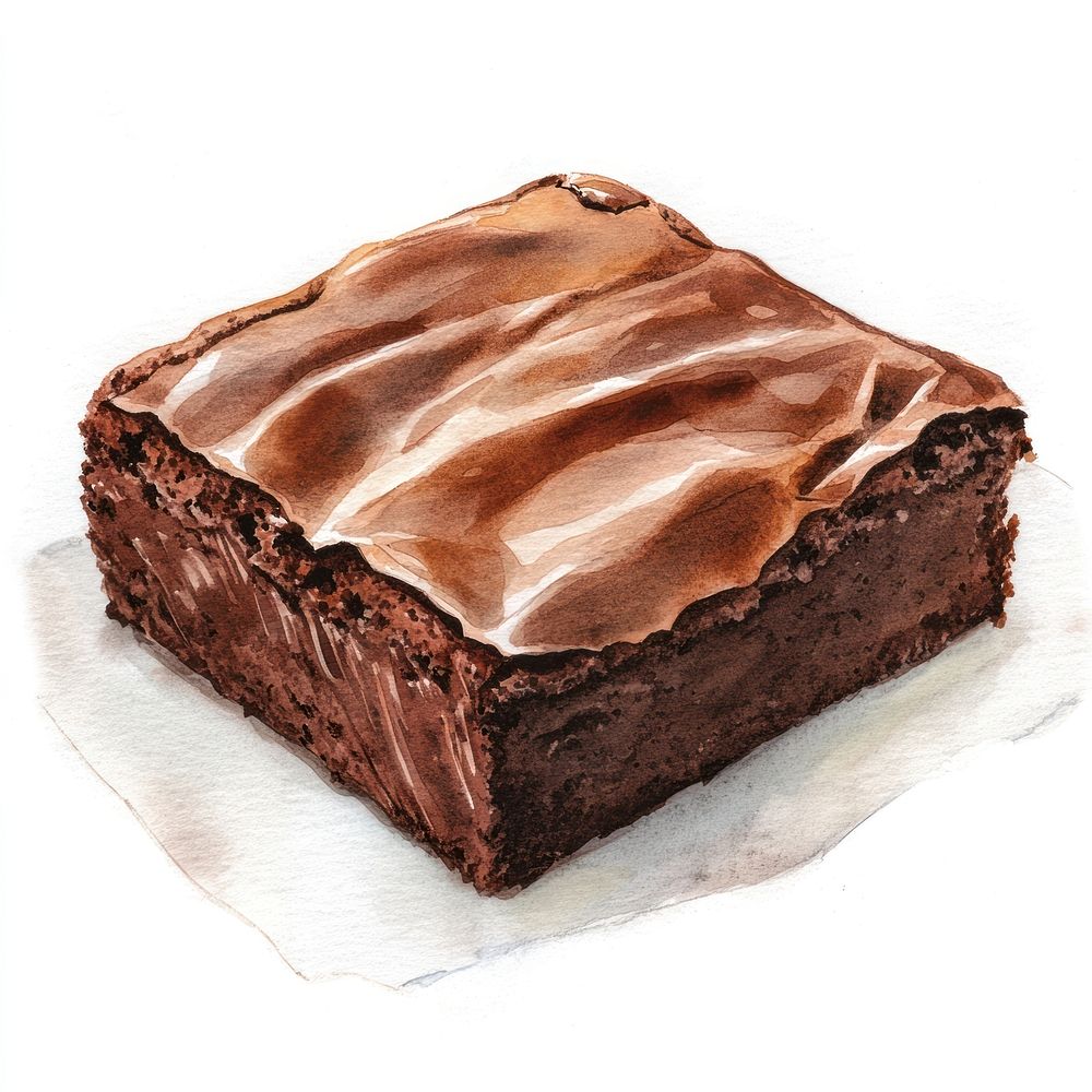 Chocolate brownie chocolate dessert illustration.