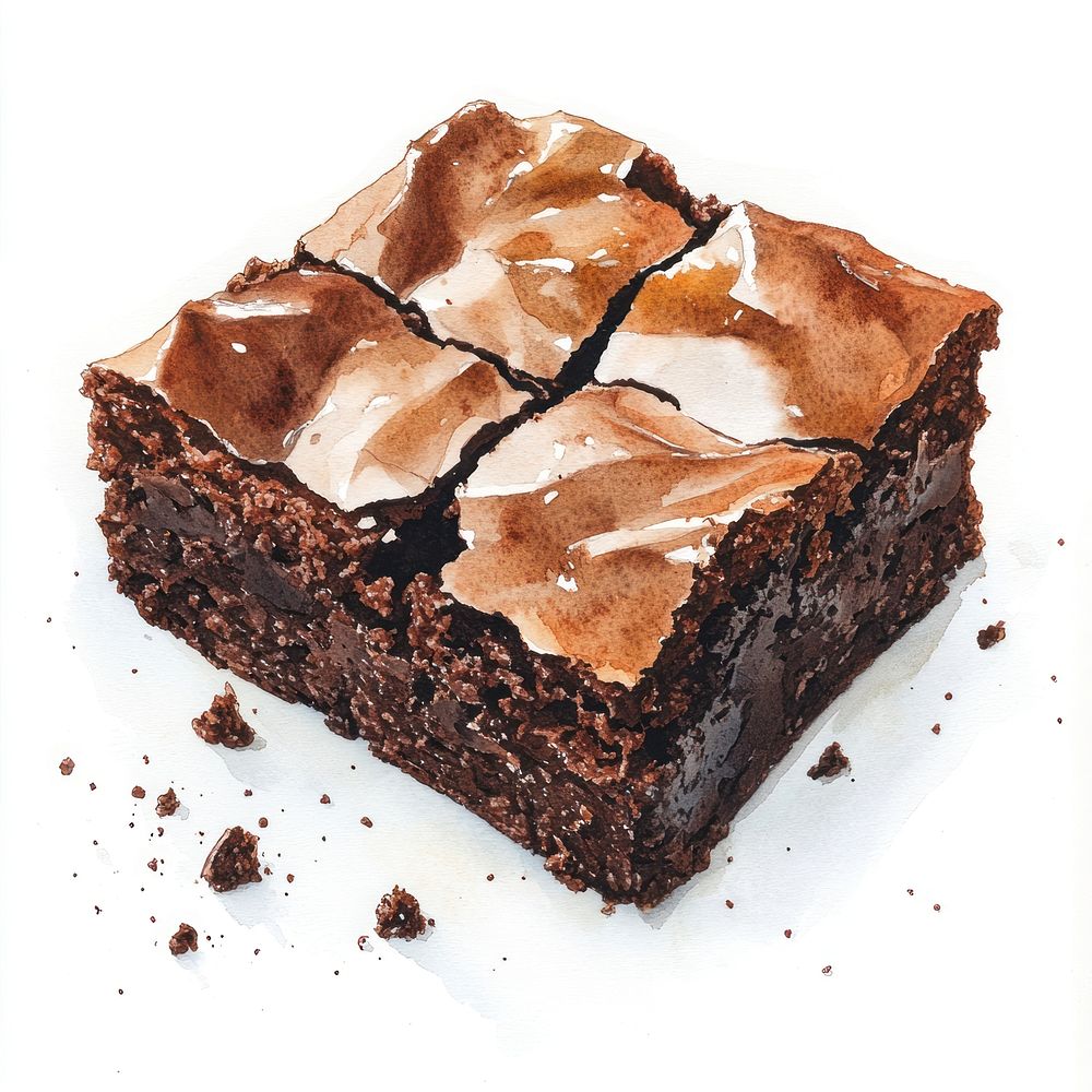 Chocolate brownie chocolate dessert illustration.