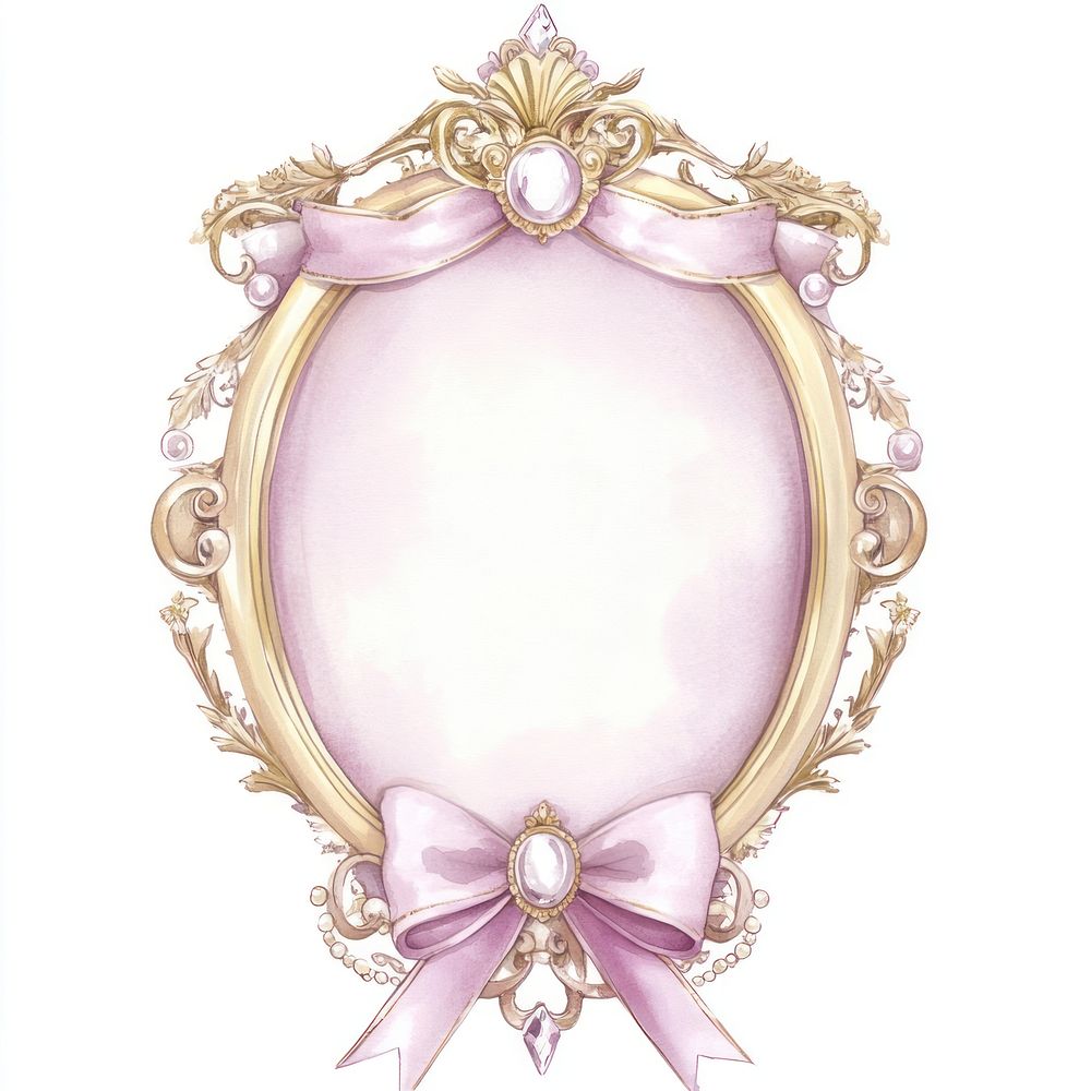 Oval frame illustration vintage style.