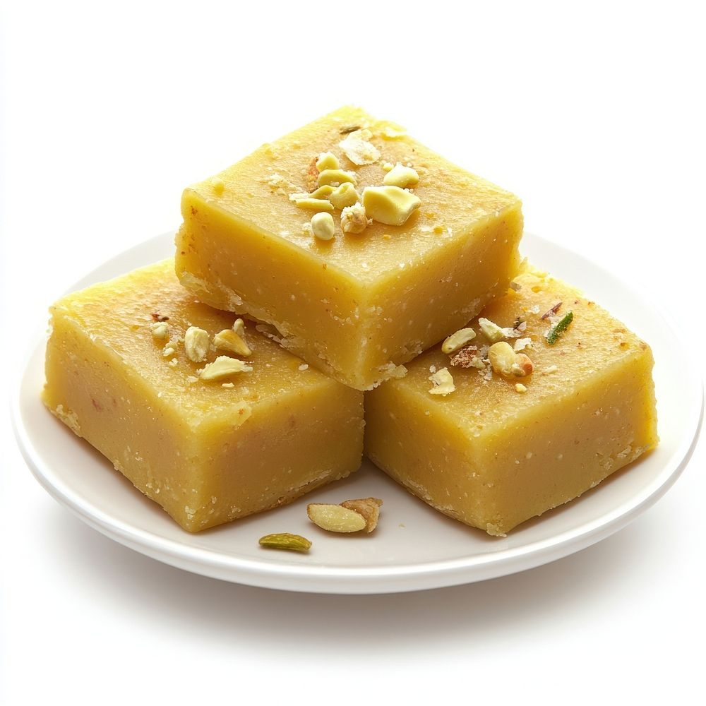 Barfi dessert indian plate.