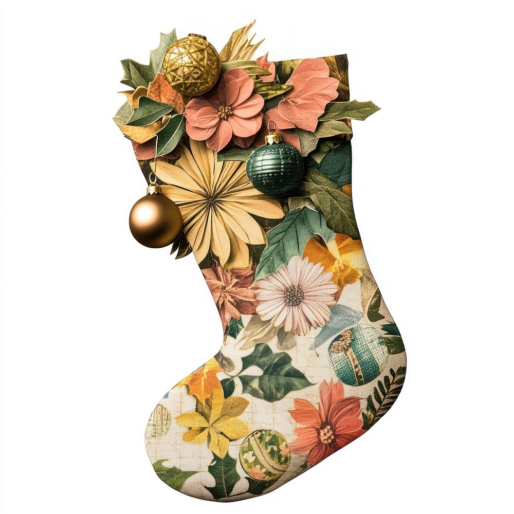 Flower Collage Christmas stocking christmas ornament christmas stocking.