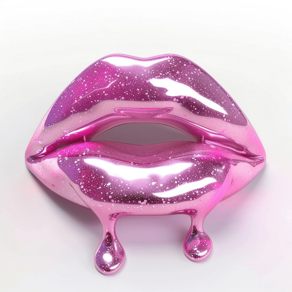 Pink glitter with melted lips glossy accessories accessory.