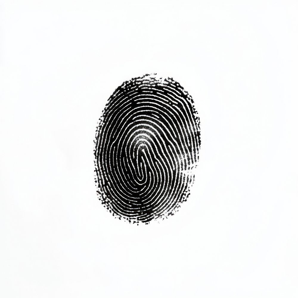 Black ink fingerprint image authentication identification verification.