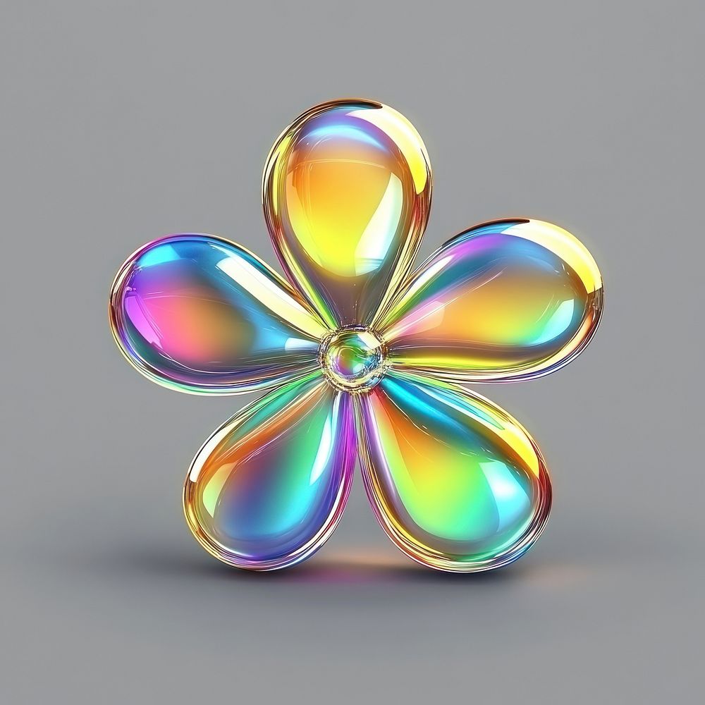 A glass flower sign rainbow illustration accessories.