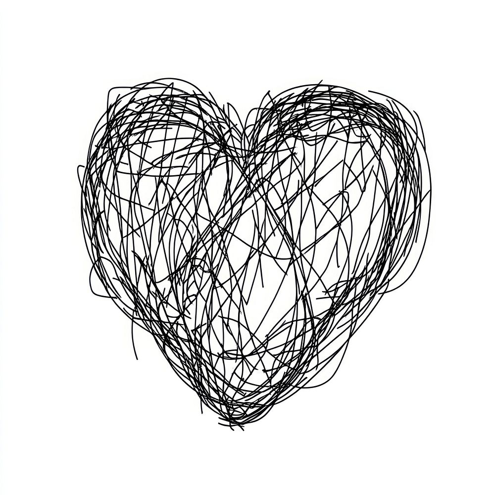 Hand drawn heart drawing minimalist Free Photo Illustration rawpixel