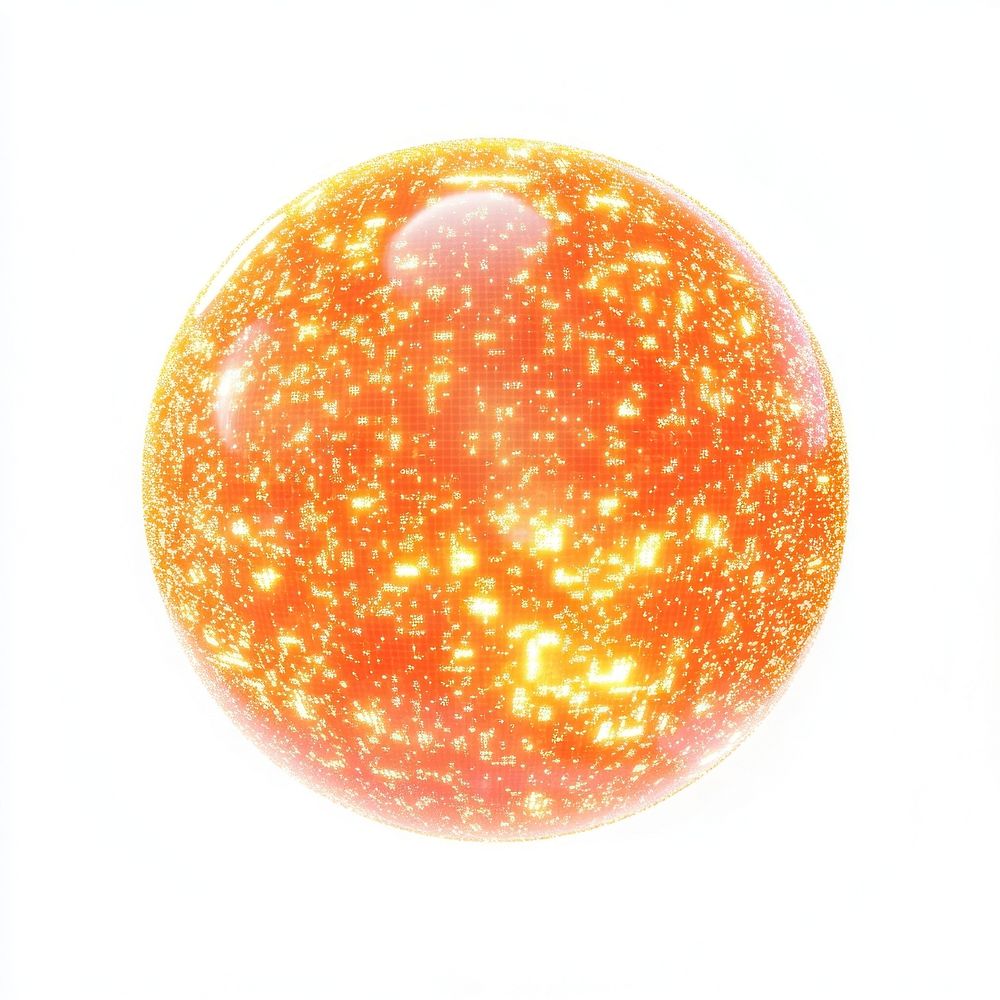 A floating digital sun sparkle glowing sphere.