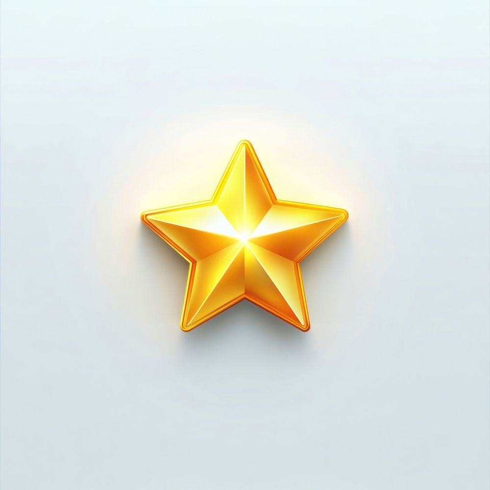 Golden star badge icon graphic bright illustration.