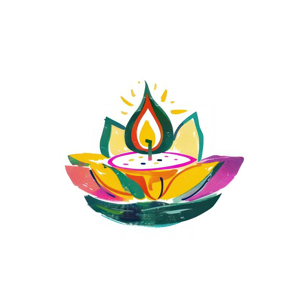 Diwali candle flower symbol.