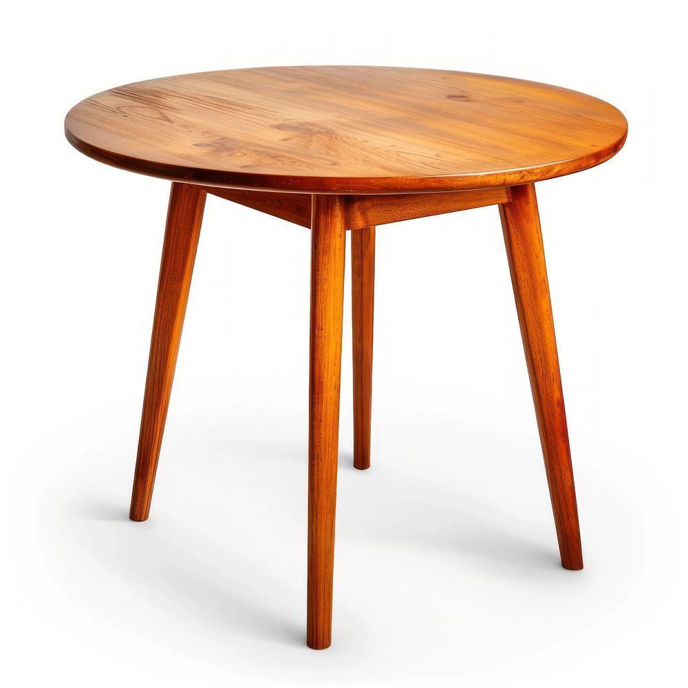 Round wooden table furniture style interior.