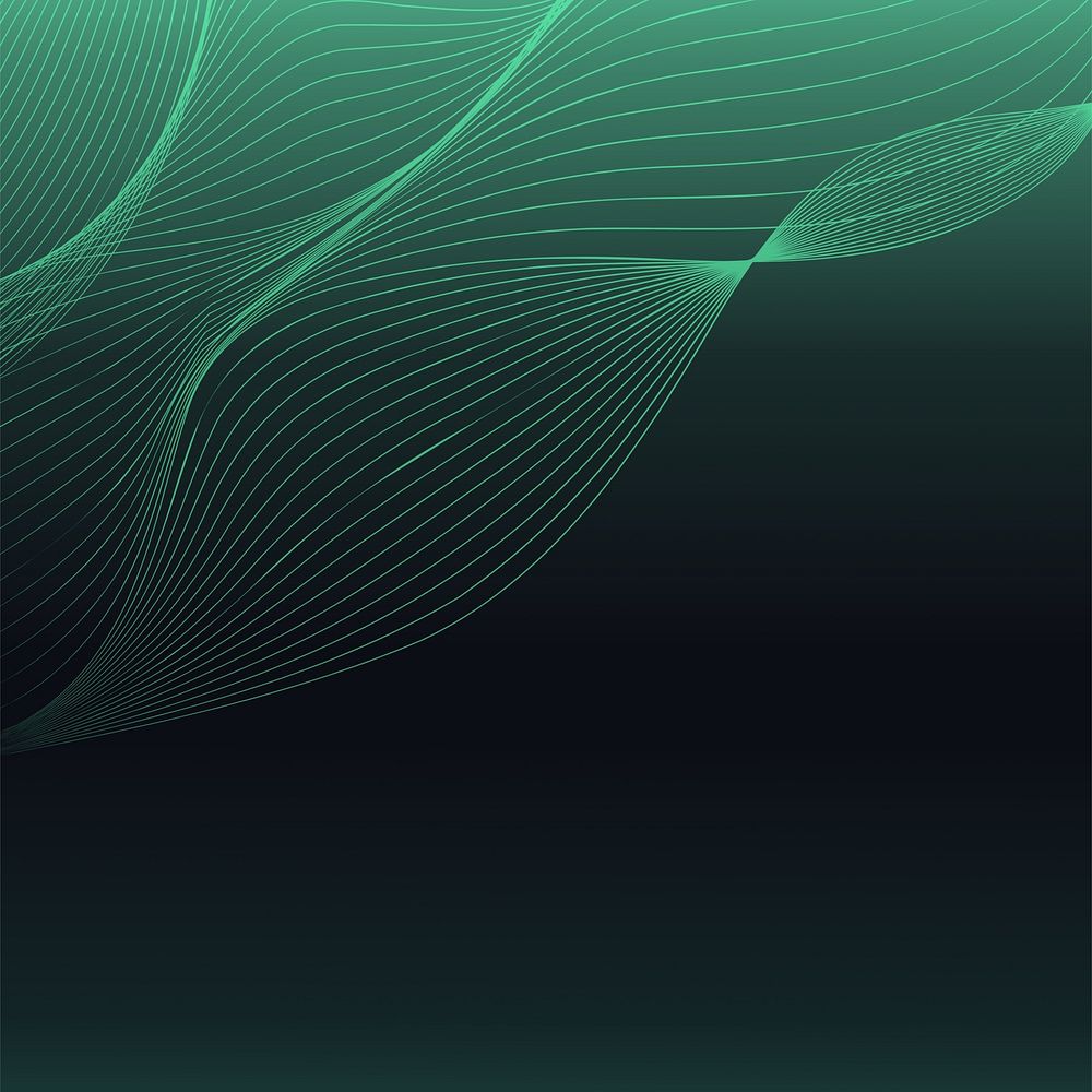 Elegant green abstract waves  gradient background