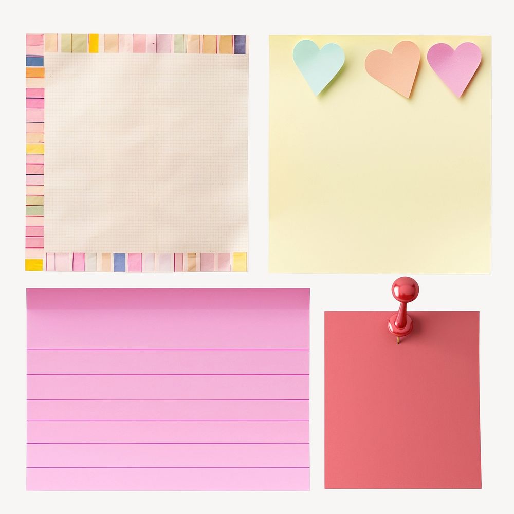 Sticky note paper design element set